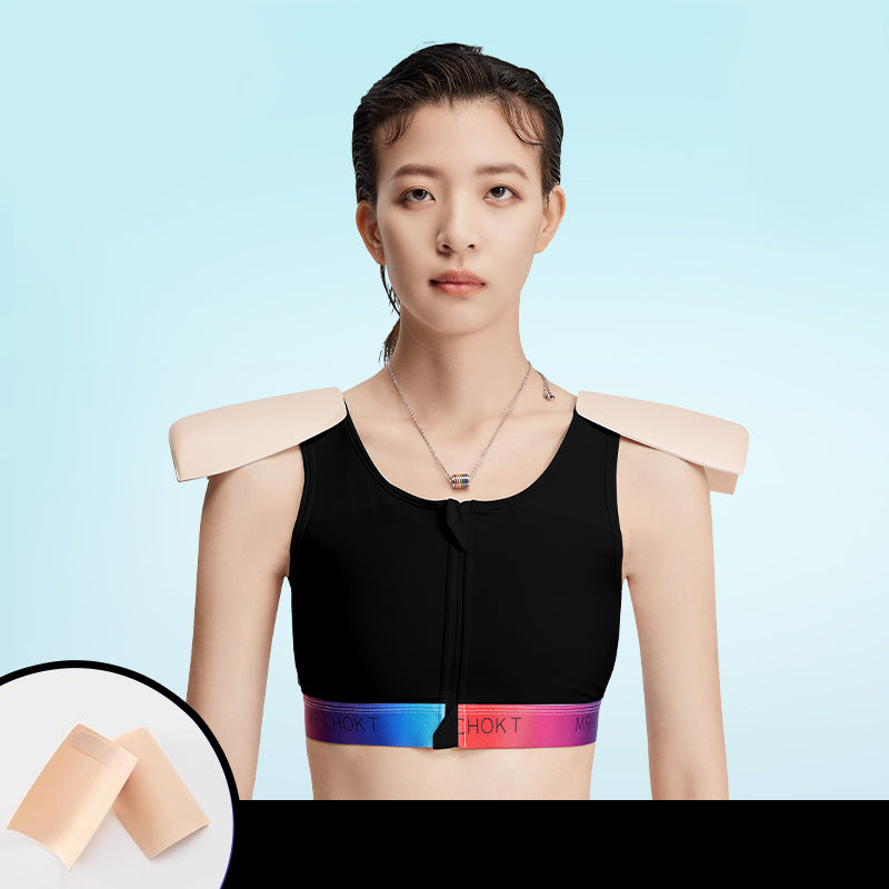 A cosplay specific binder with four types of shoulder pads